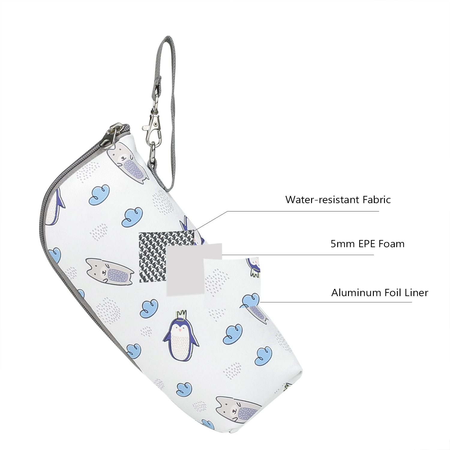 CPC portable milk bottle bag aluminum mold insulation Mummy bag accessories diaper bag