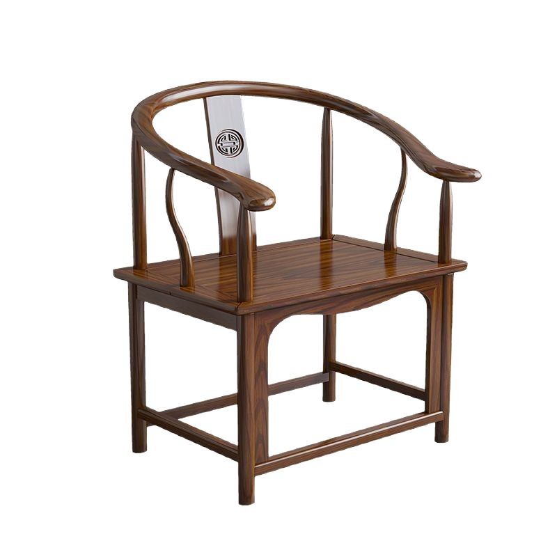 18 Solid Wood Circle Chair Master Chair Tea Chair Master Chair Chinese Style Chair Three-Piece Set Official Hat Chair Zen Chair Home Chair