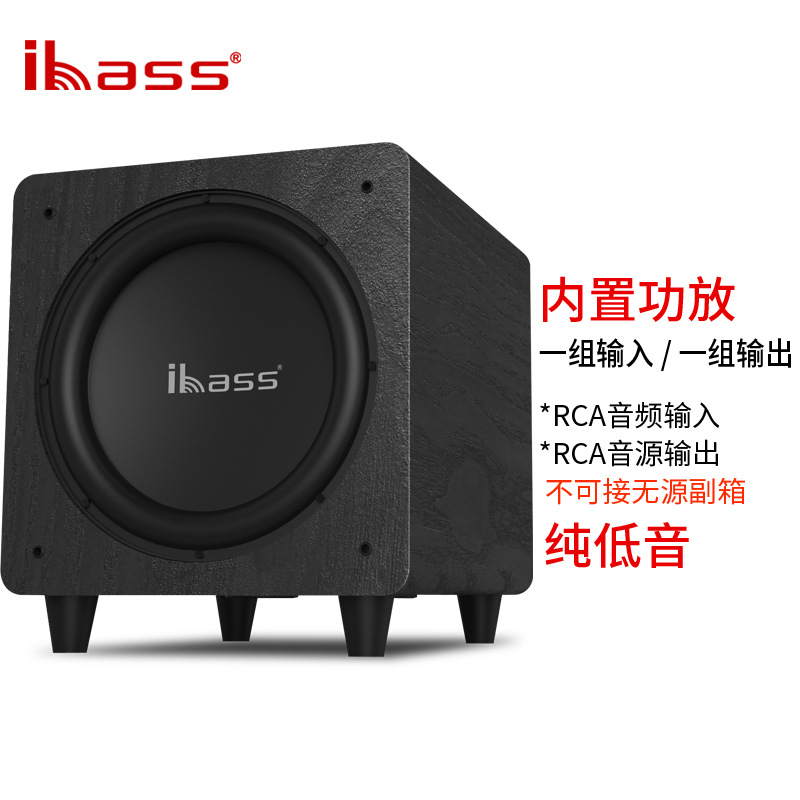 ibass10 inch Active Subwoofer stereo with Echo Wall power amplifier Bookshelf 2.0 computer TV speaker