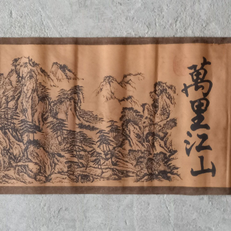 Оптовая продажа антикварной каллиграфии и живописи, длинный свиток, декор для интерьера