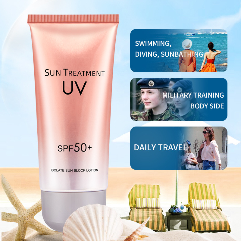 Cross-border Sunscreen SPF50 full body facial refreshing isolation UV protection waterproof military training moisturizing skin