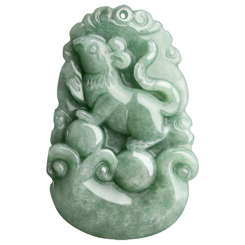 Natural A- cargo jadeite Zodiac Rat Ox Tiger Rabbit Dragon Snake Horse Sheep Monkey Chicken Dog Pig Zodiac Jade Pendant Wholesale