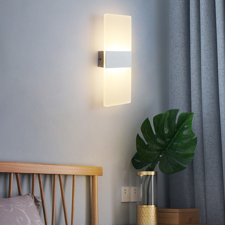 Acrylic Wall Lamp Led Simple Bedroom Bedside Lamp Living Room Hotel Corridor Aisle Led Engineering Lighting Fixtures