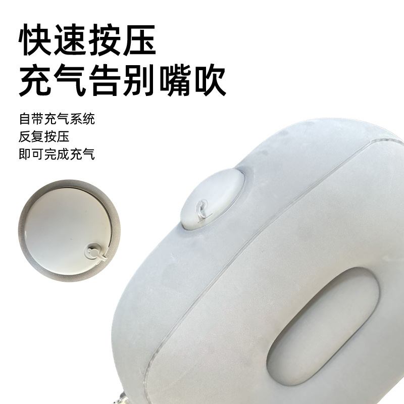 Portable Travel Inflatable Footrest Footstool Office Nap Rest Footrest Flocking Pvc Outdoor Cushion