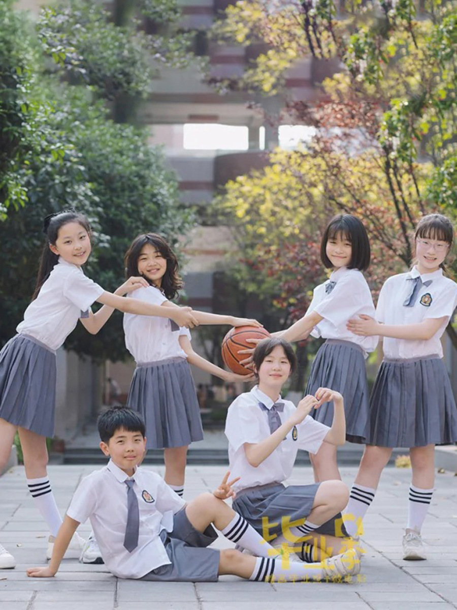 Children's School Uniform Set, Primary School Student Class Uniform, Summer Senior Kindergarten Graduation Photo, Kindergarten Uniform, Summer Uniform, British Style School Uniform