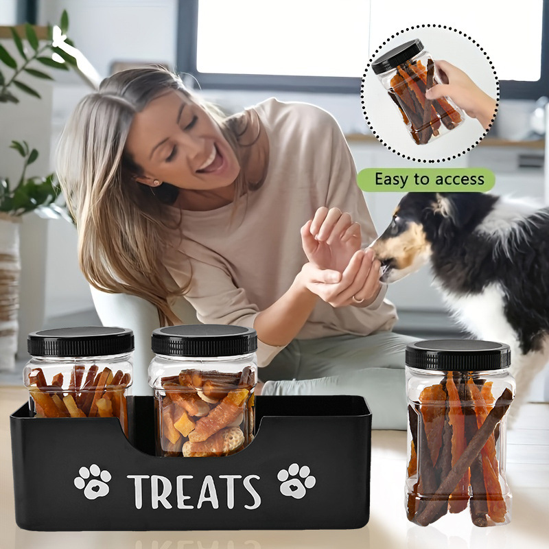 Dog Food Storage Box Portable Desktop Pet Snack Storage Box Multifunctional Dog Food Storage Box