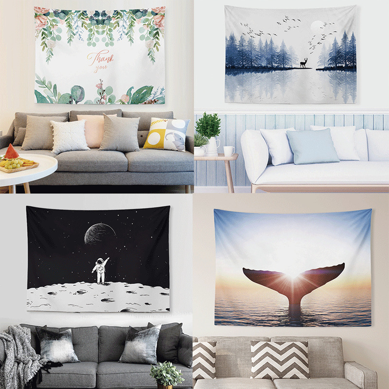 TEMU American tapestry cross-border Amazon foreign trade supply digital printing background wall decorative cloth hanging cloth