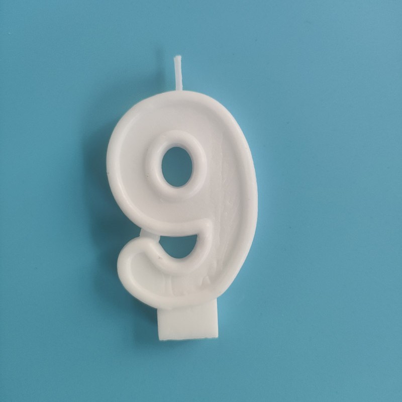 Factory direct cross-border special all kinds of sticky powder digital 0-9 birthday cake candle white embryo