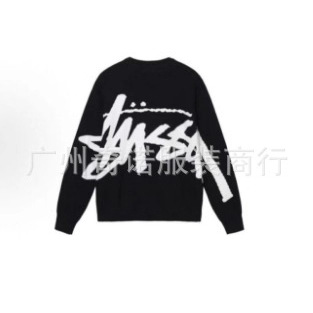 23S STU New Knitwear Arc Letter Print Men's and Women's Sweater Couples All-match Cotton Long Sleeve