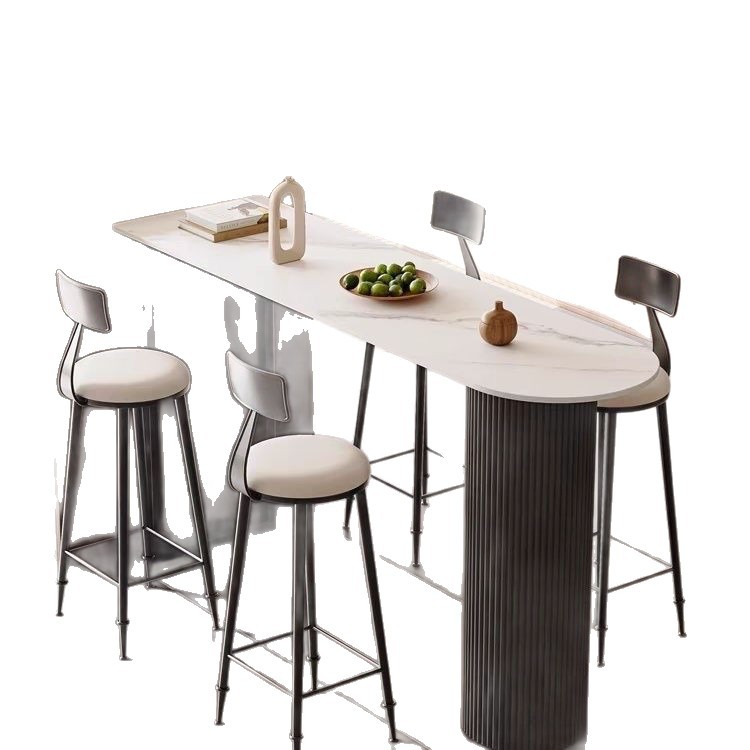 Light Luxury Slate Bar Table for Home Living Room Kitchen Side Partition Bar Balcony Wall-Mounted Small Apartment High Table