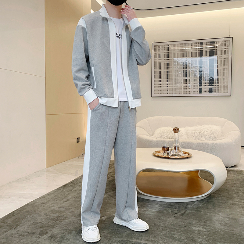 Sports suit Men's Spring Fashion Long Sleeve Sweatshirt suit Flat Pants Comfortable Jacket suit Men's Casual Jacket