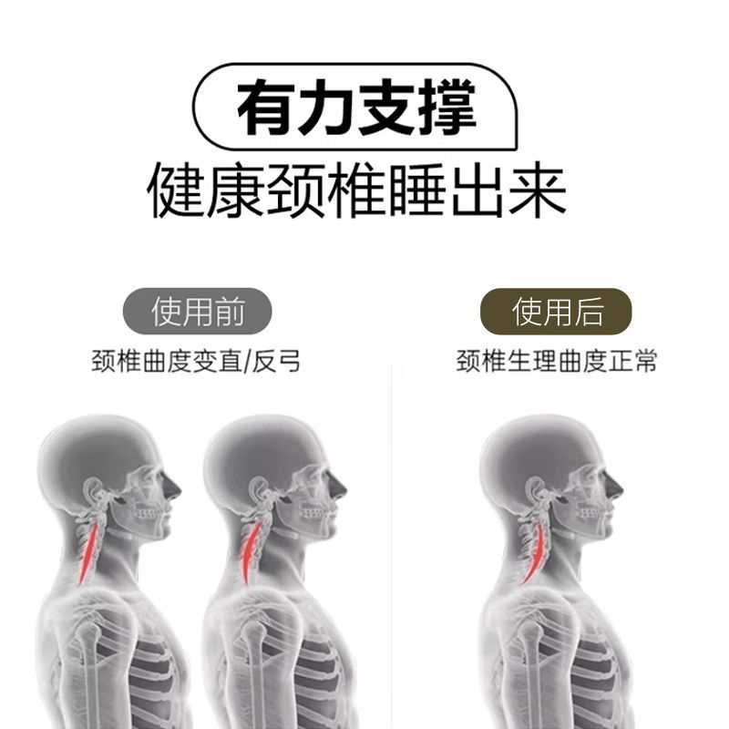 Mugwort Stereo Cotton Buckwheat Pillow Cervical Spine Support Sleep Pillow Core Hard Pillow Adult Student Neck Pillow Removable and Washable