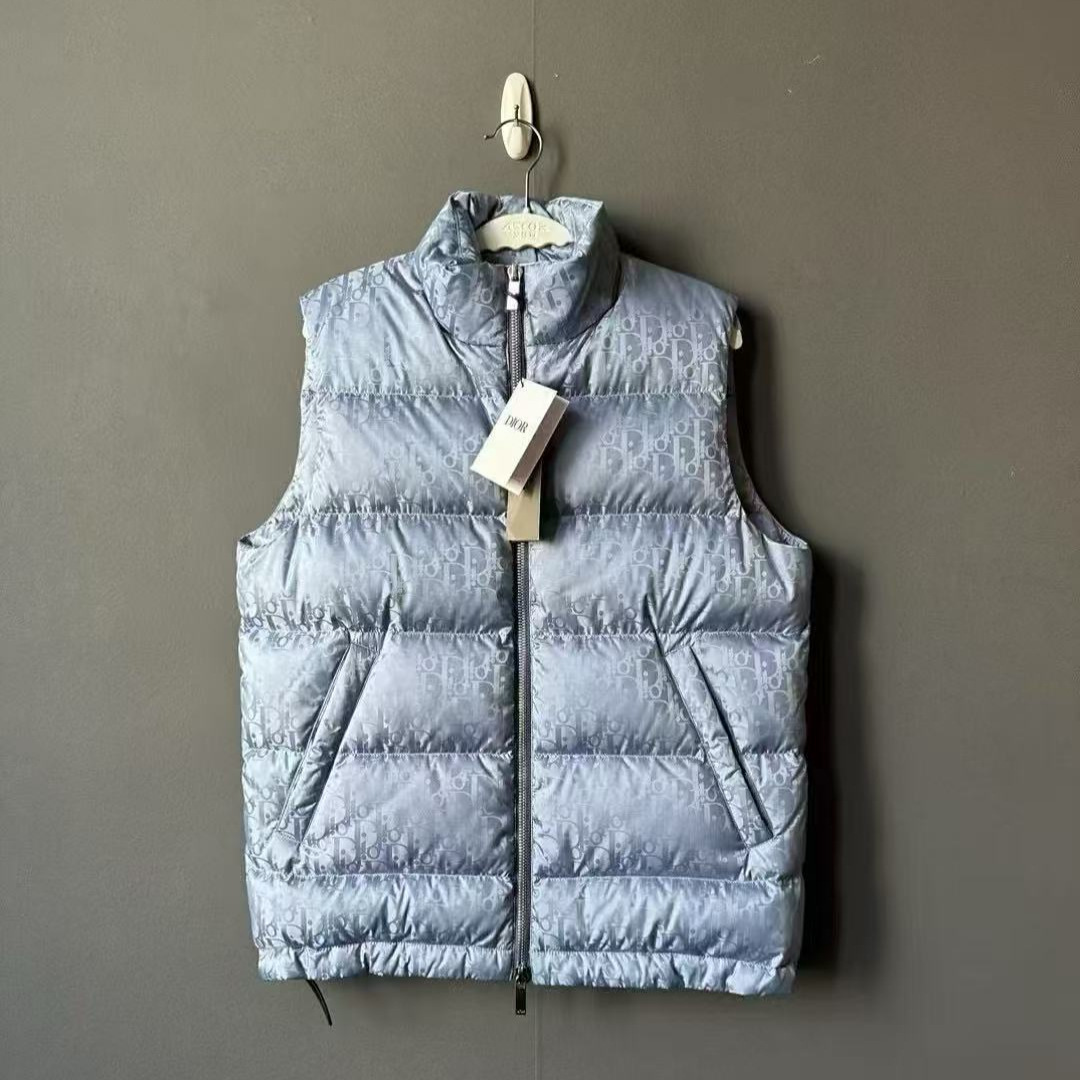 Autumn and Winter New Down Vest Men's Jacket Old Flower Collar Fashionable Trendy Warm Outer Wearing Vest Printed Vest