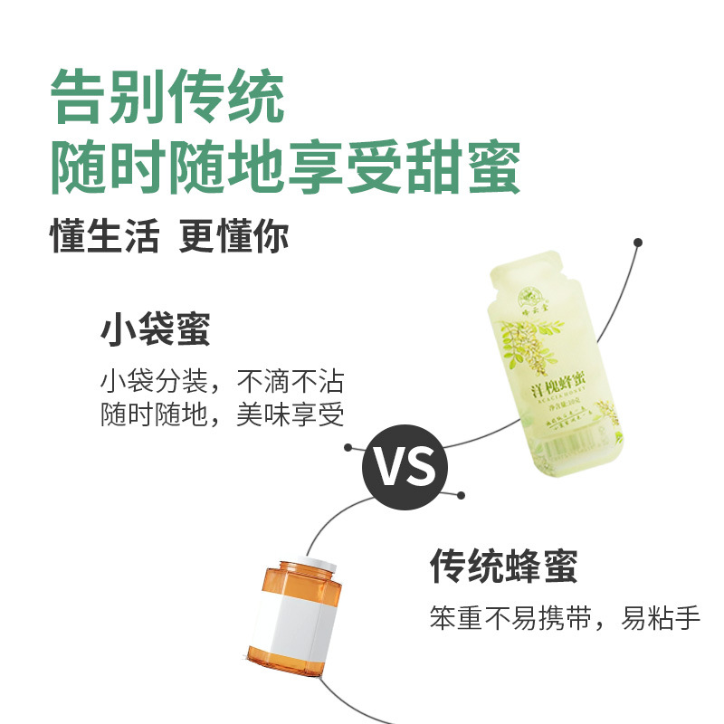 Bagged Honey 10g Stick-Packed Convenient Honey 15g Stick-Shaped Acacia Honey Bulk Mixed Flower Honey Small Package Honey Wholesale