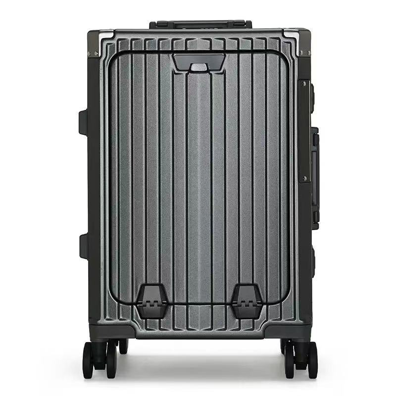 Multifunctional Front Opening Suitcase Pc Aluminum Frame 20inch Boarding Case Password Suitcase Rechargeable Trolley Case Wholesale