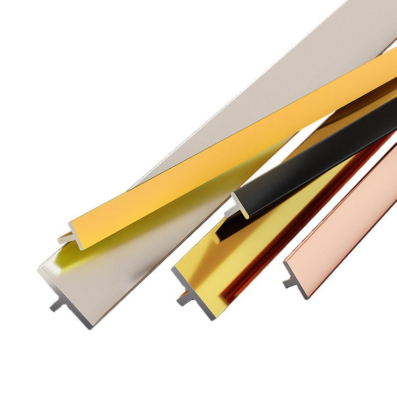 in stock 304 stainless steel titanium solid T-shaped strip folding stainless steel skirting line non-slip decorative ping