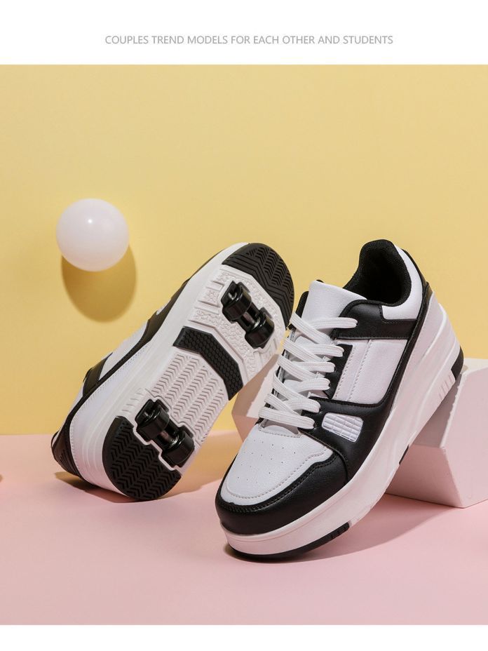 Students heelloo shoes four-wheel children's wheel skates for men and women detachable ultra-light version shoes with wheels in stock wholesale