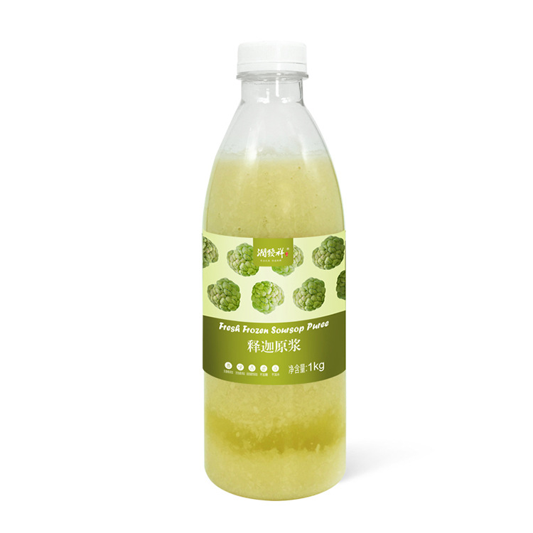 Spot Bottled Frozen Custard Apple Puree 1kg Freshly Squeezed Non-Concentrated Dessert Shop Juice Drink Raw Materials