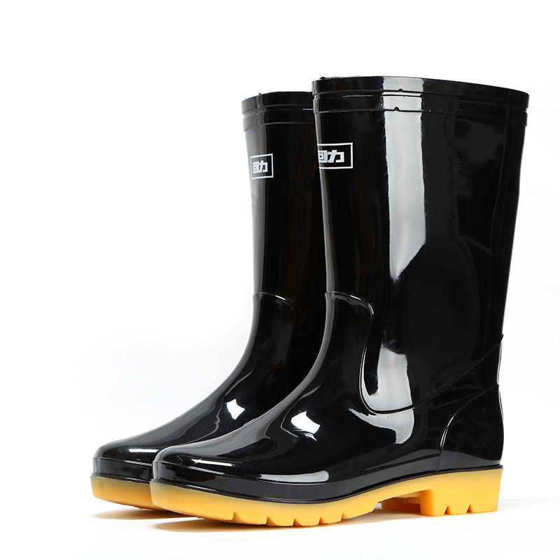 Shanghai Warrior 807 rain boots adult plastic rain boots high-top short rain boots waterproof non-slip wear-resistant cover shoes water boots