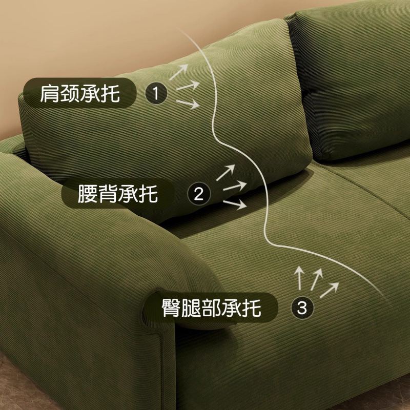 Cream Style Fabric Sofa Solid Wood Home Small Apartment Single Double Seat Style Living Room Lazy Straight Row Manufacturer