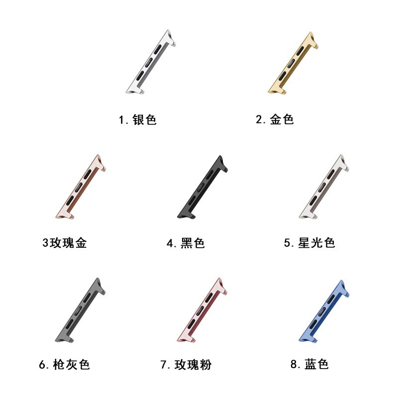 Suitable for Apple Strap Connector iwatch Headgrain 22mm Raw Ear Stainless Steel Strap Converter 38/42