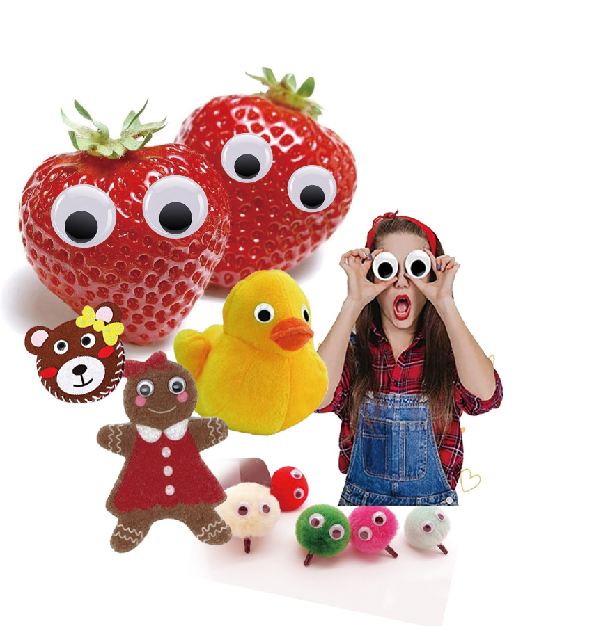 Taiwan Black and White Eco-Friendly Toy Eyes Eyeballs DIY Craft Accessories with Adhesive Backing Wedding Doll Bjd Plastic Eyeballs