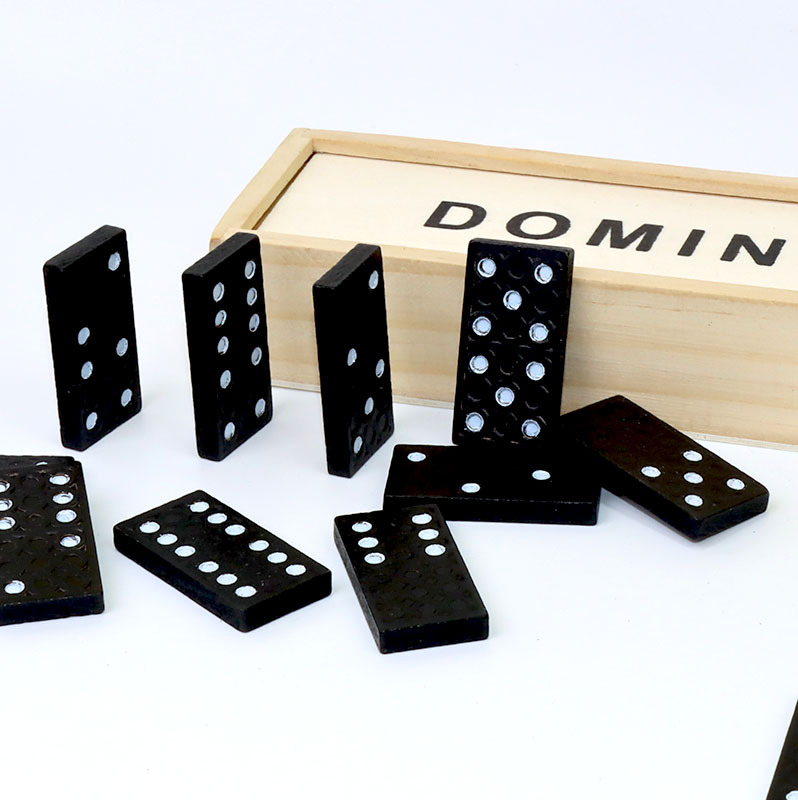 Foreign trade explosions dominoes high standard 28 black dominoes wooden board games teaching aids DOMINO