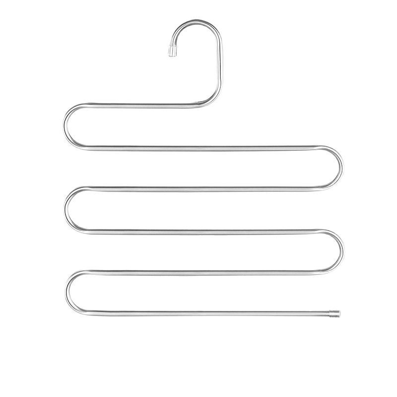Stainless steel pants rack rack storage wardrobe dormitory multi-layer multi-functional thick non-slip S-shaped pants clip seamless wholesale