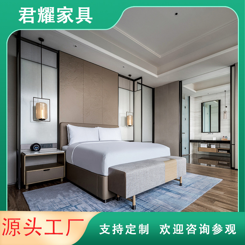 Hotel Furniture Standard Room Full Set Hotel Special Bed Box Apartment Hotel Homestay Hotel Room Bed Full Set Room Bed