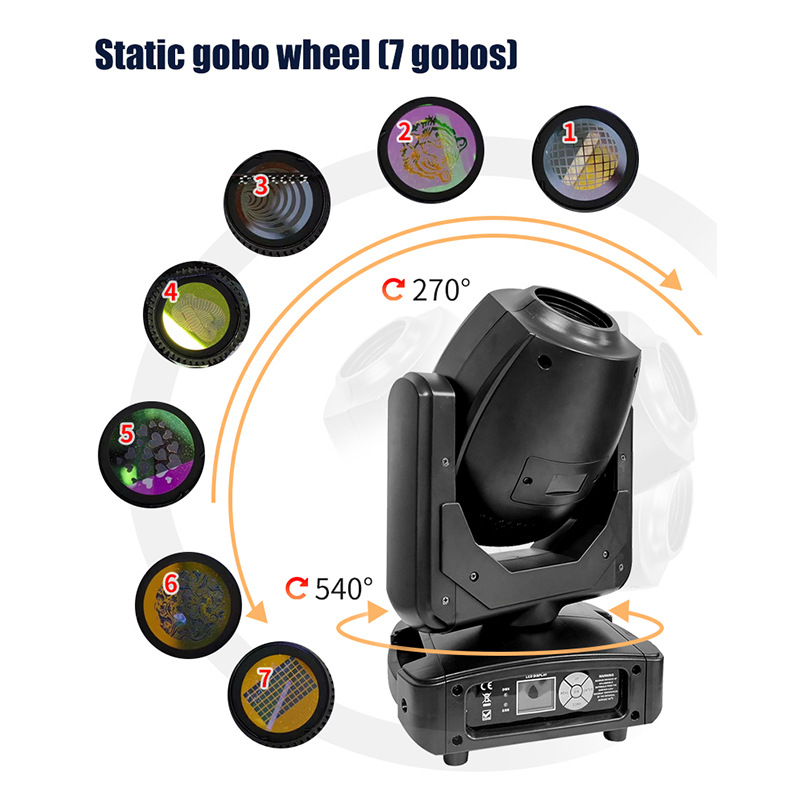 Led Pattern Moving Head Light Cross-Border Manufacturer 250W Bar Stage Banquet Atmosphere Rotatable High Brightness Beam Light