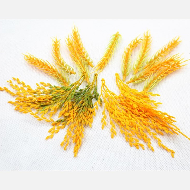 Simulation wheat panicle rice plastic rice plant model psychological sand table rice field grain crop garden decoration accessories