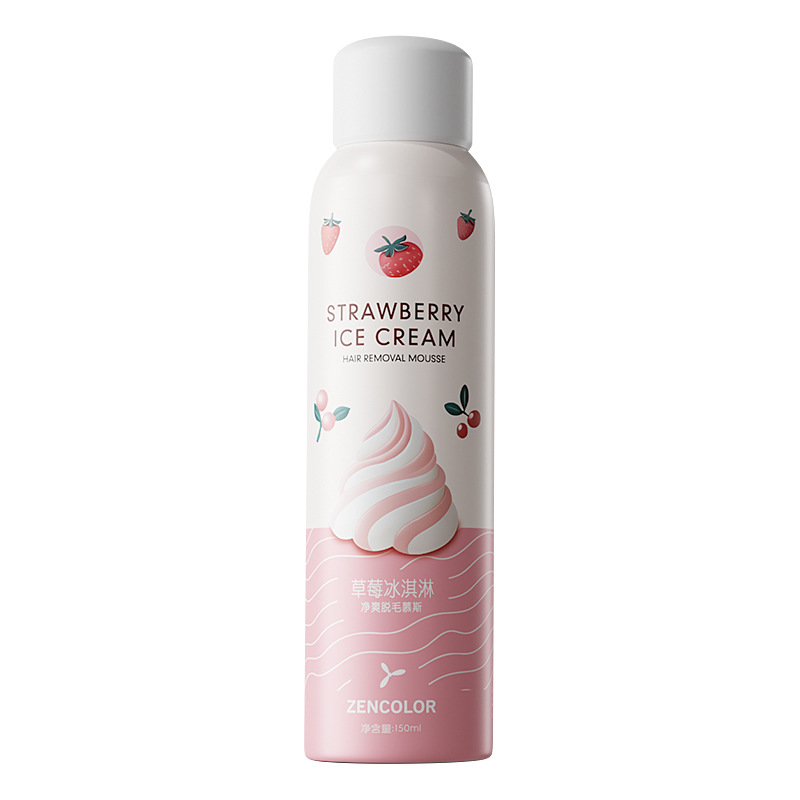 Strawberry ice cream clean and cool hair removal cream easy hair removal armpit hair leg hair body Lady hair removal spray mousse wholesale