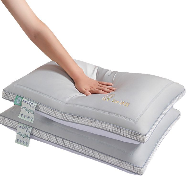 Summer Men's and Women's Cool Ice Silk Pillow Pillow Core Household Adult Cervical Spine Protection to Help Sleep Whole Head Wholesale Generation Hair