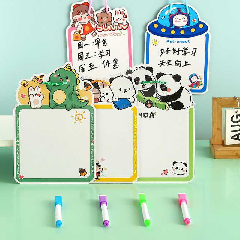Cartoon Erasable Drawing Board Children's Kindergarten Early Education Double-sided Writing Graffiti Drawing Board Student Erasable Writing Message Board