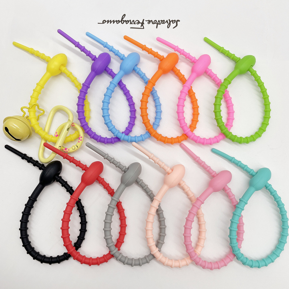 Цветной силиконовый кабельный зажим, шнурок для хранения данных, аксессуары для ключей, цветной шнурок из силикона