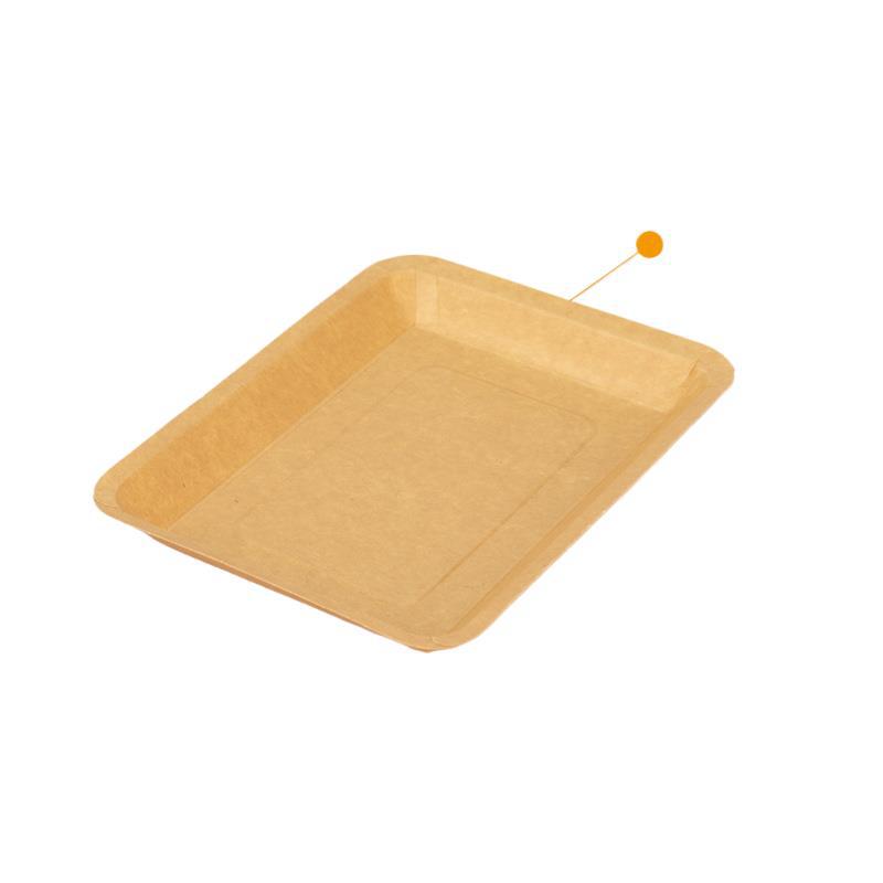 Snack Lunch Box Plate Plate Packaged Tableware Disposable Dinner Plate Kraft Paper Tray Picnic Barbecue Fried Skewers Grilled Bird