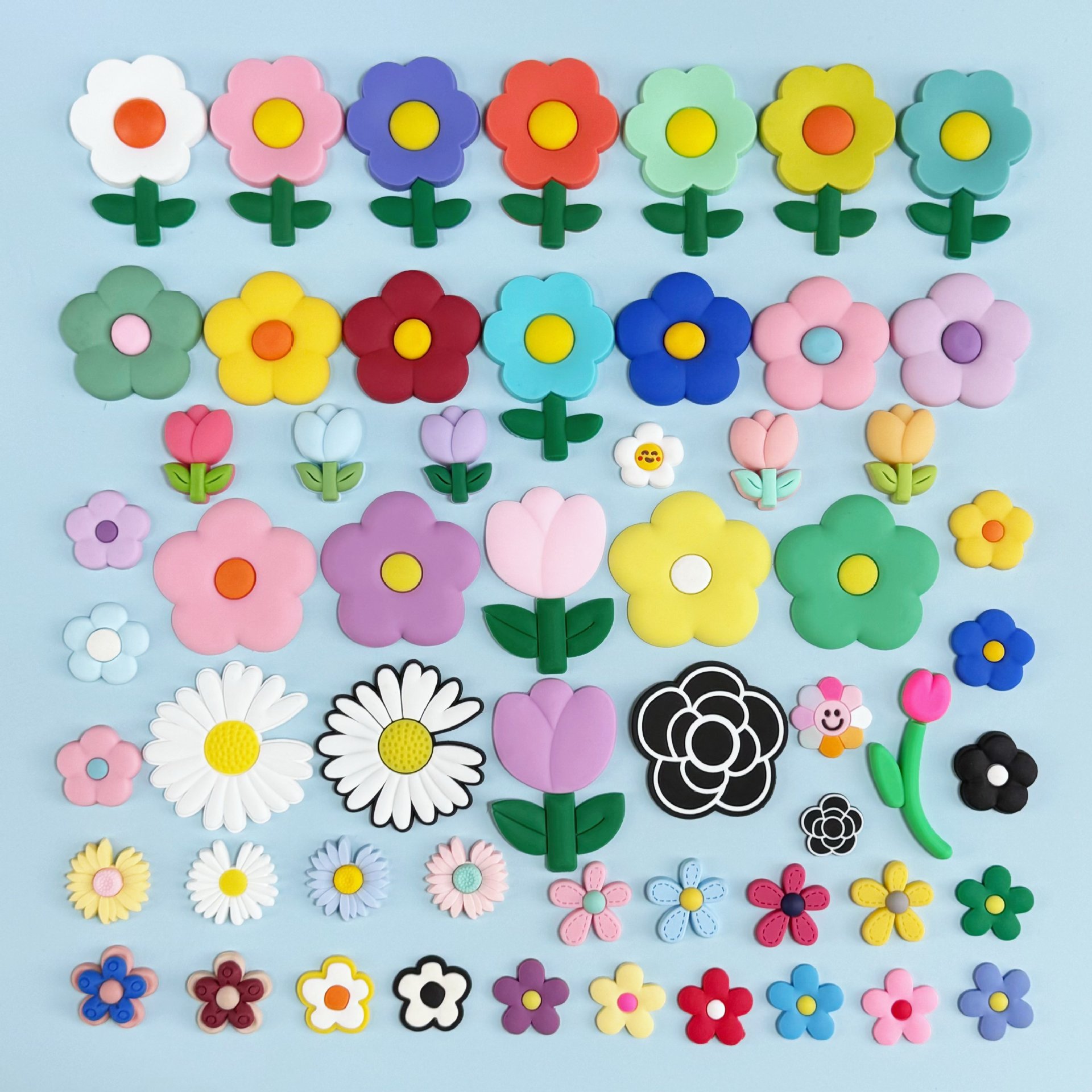 ПВХ мягкий резиновый чехол для мобильного телефона, мультяшный цветок, сумка, одежда, обувные аксессуары, патч, ручная работа