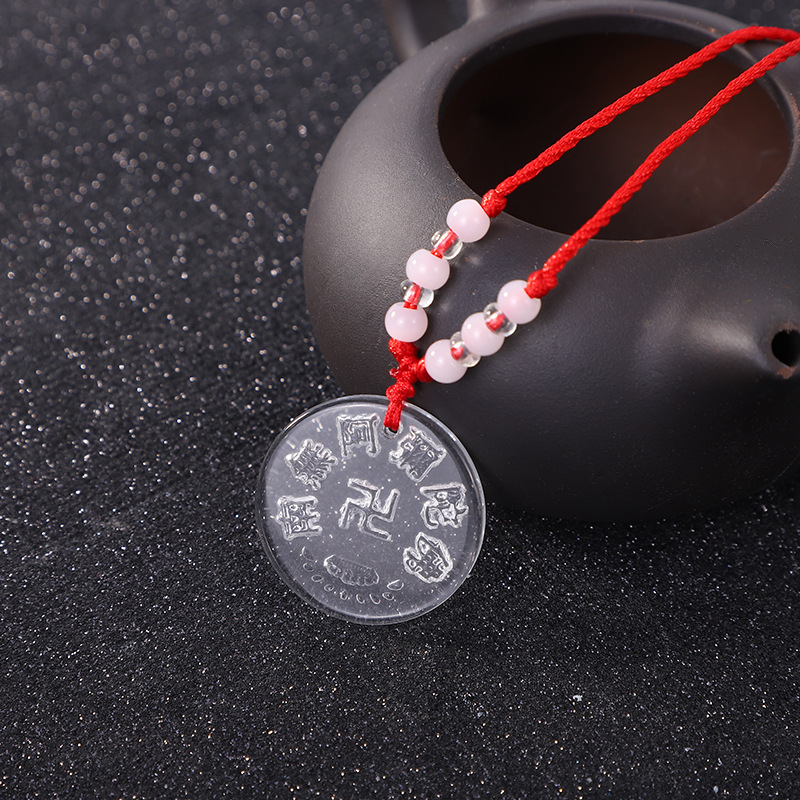 Popular Fashion Small Gift Amitabha Pendant Running River Lake Street Stall Hot Selling Glass Buddha Pendant Wholesale