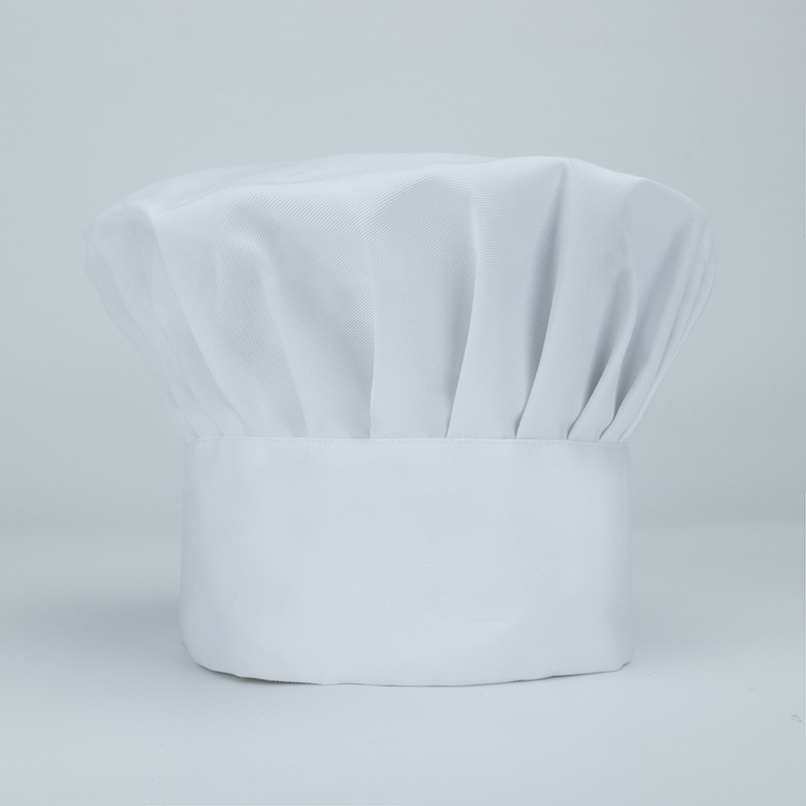 Hotel Kitchen Waiter Work Cap Pleated White Chef Hat Noodles Food Factory Mushroom Cloth Hat for Men and Women