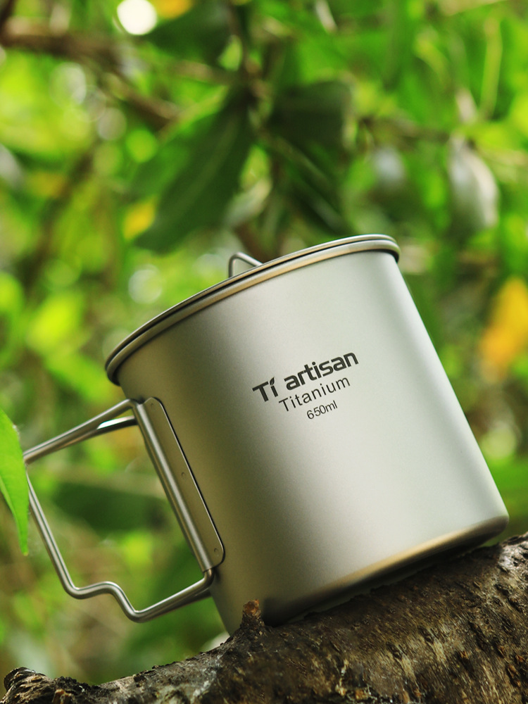 Outdoor Titanium Cup Pure Titanium Water Cup Camping Portable Tea Cup Coffee Cup Titanium Alloy Foldableing Mug Very Practical
