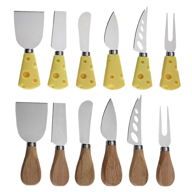 Rubber Wood Stainless Steel Cheese Knife Set Baking Tools Steak Knife Butter Butter Spatula Cheese Pizza Knife