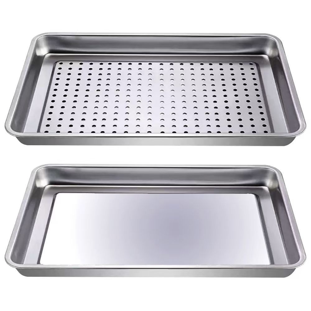 304 stainless steel steaming plate square plate steaming plate steamed bread hotel steaming cabinet 60*40 steaming car steaming box tray rectangular