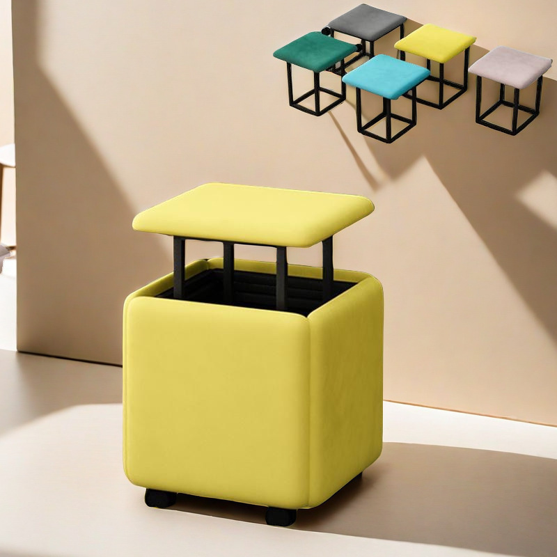 Simple Five-in-One Rubik's Cube Stool Household Living Room Coffee Table Stool Dining Stool Shoe Changing Stool Multifunctional Combination Storage Stool