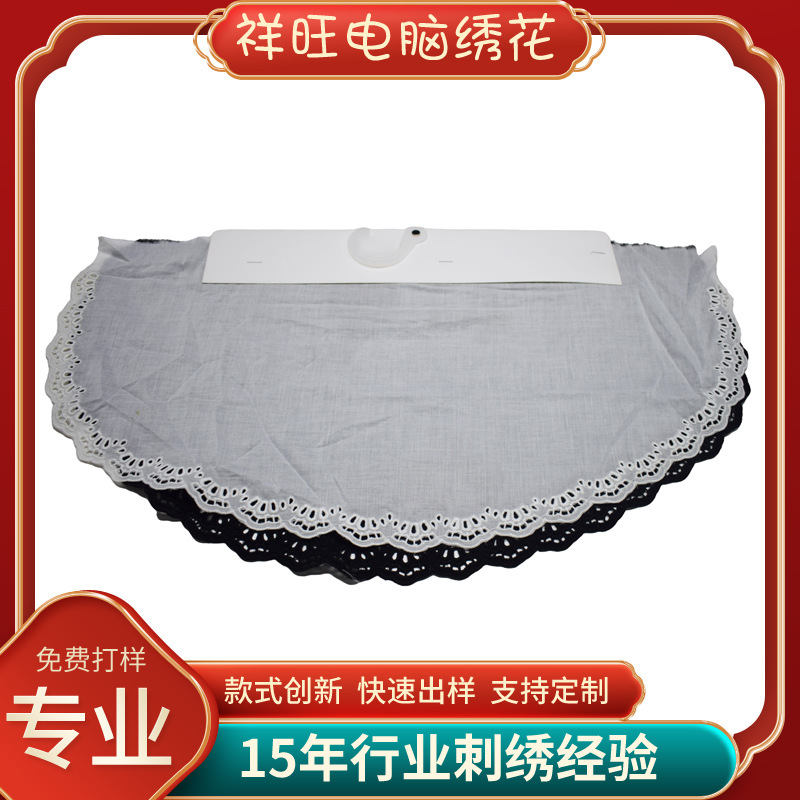 обработка плоской вышивки на тканевых патчах, плоская вышивка + резка, национальная серия плоской вышивки, возможна работа с приходящими материалами