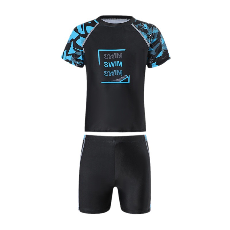 Boys' Swimwear Children's Split Swimwear Big Children Hot Spring suit Short Sleeve Cartoon Boys Teenagers Swimwear Wholesale