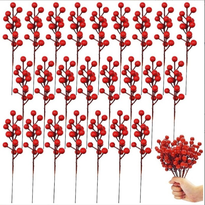 Симуляция красного фрукта вилка акации удачи симуляция рождественского красного фрукта домашнего декора