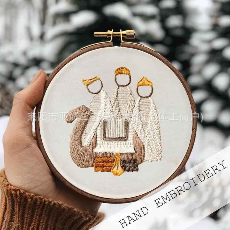 Cross Border New Nativity Series Embroidery Religious Retro Embroidery DIY Material Package Kit