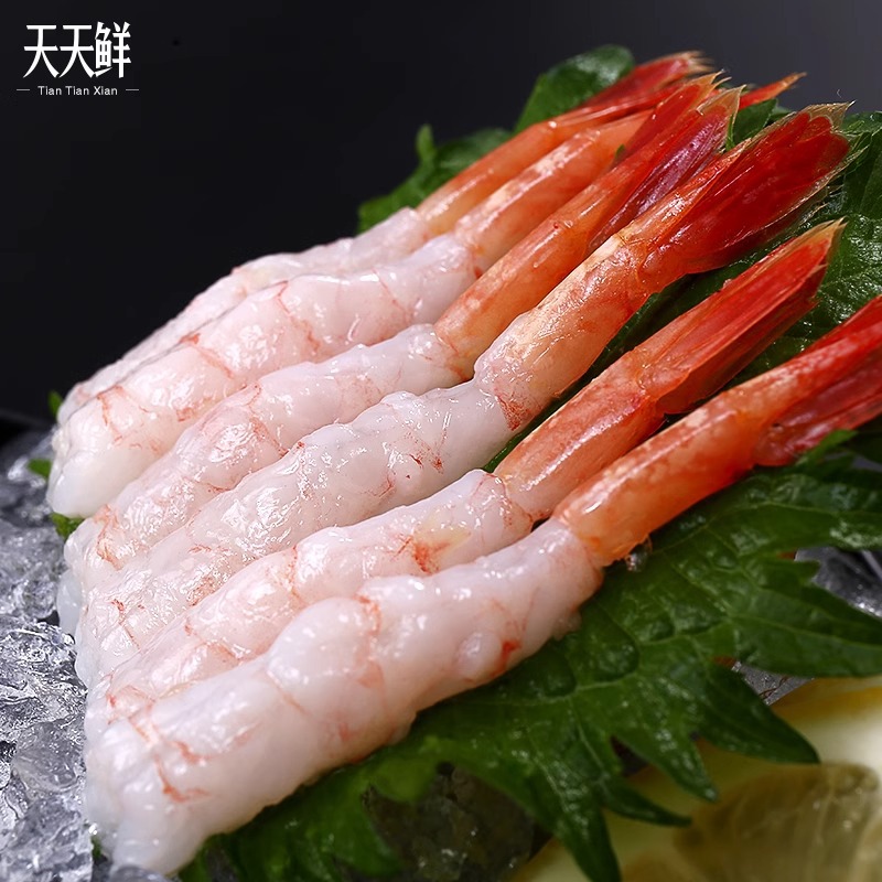 Arctic Sweet Shrimp 30 Fresh Shrimp Salmon Sashimi Cuisine Gourmet Head-removed Shelled Chilled Sushi Shrimp Aquatic Products
