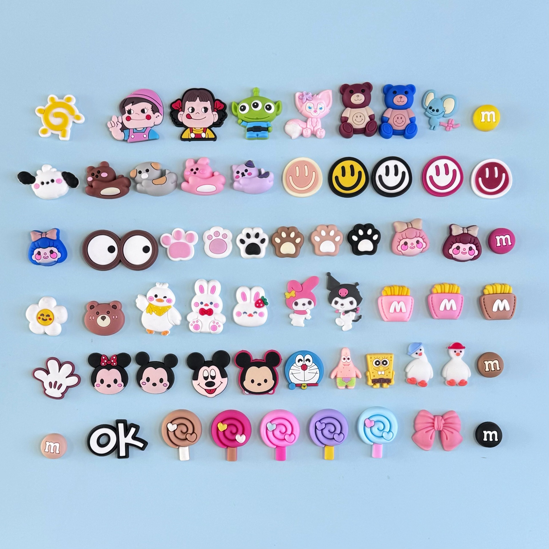 pvc soft glue jewelry DIY accessories small size doll bear rabbit cartoon animal hair clip decoration mobile phone tablet shell jewelry