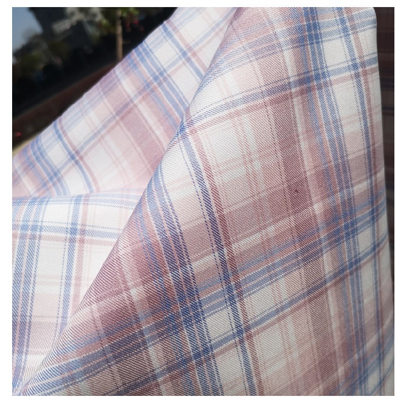 Support to map to sample custom yarn-dyed plaid polyester non-elastic yarn-dyed plaid jk uniform skirt fabric